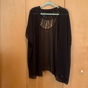 Black chiffon kimono